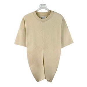Bottega Veneta Beige Cotton Round-Neck Short-Sleeved T-Shirt M Size Made In Ital